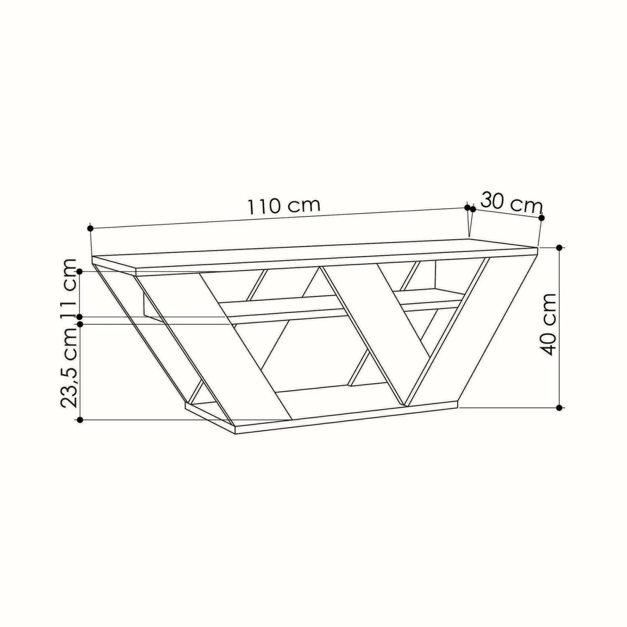Mobile porta TV Amazzonite, 110x30h40 cm,<Dmora New