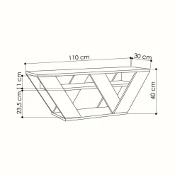 Mobile porta TV Amazzonite, 110x30h40 cm,<Dmora Best