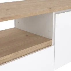 Mobile porta TV Ambivere, 48x179 h52 cm, Rovere e Bianco<Dmora Discount