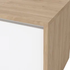Mobile porta TV Ambivere, 48x179 h52 cm, Rovere e Bianco<Dmora Discount