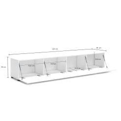 Mobile porta TV Ame, 225x38h39 cm,<Dmora Shop