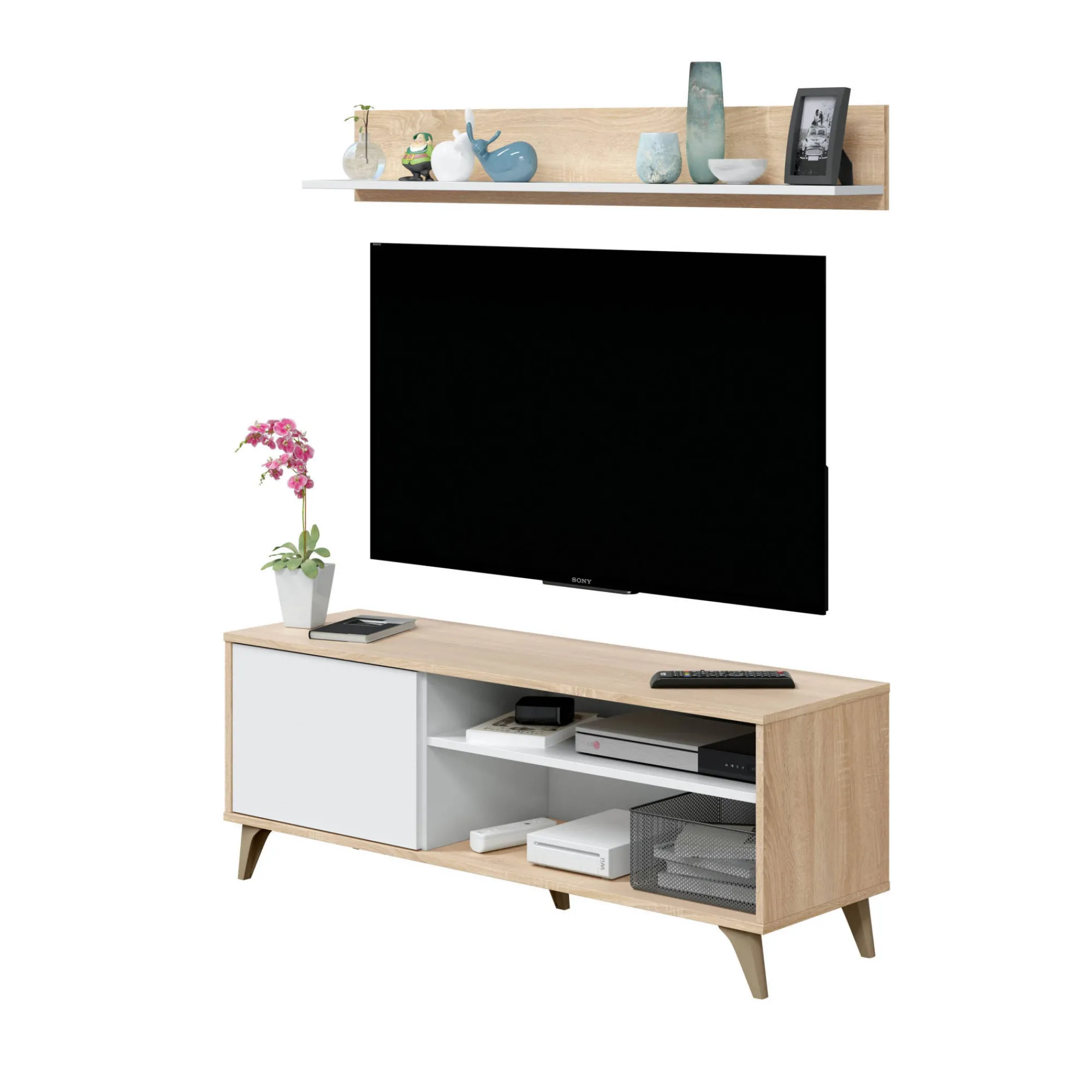 Mobile porta TV Amerino, 135x40h50 cm,<Dmora Cheap
