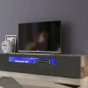 Mobile porta TV Amore, Acero e Ardesia, con luce LED<Dmora Hot