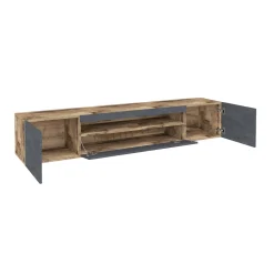 Mobile porta TV Amore, Acero e Ardesia, con luce LED<Dmora Hot