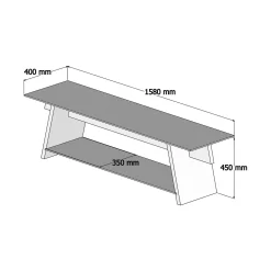 Mobile porta TV Amorosi, 158x40h45 cm, Noce e Nero<Dmora Clearance
