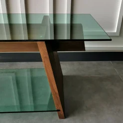 Mobile porta TV Amorosi, 158x40h45 cm, Noce e Verde<Dmora Hot