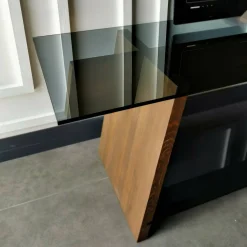 Mobile porta TV Amorosi, 158x40h45 cm, Noce e Nero<Dmora Clearance