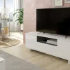 Mobile porta TV Andalusia, 150x41h46 cm, Bianco lucido e Grigio cenere<Dmora Shop