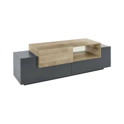 Mobile porta TV Andris, cm 160x45h51, Antracite e Acero<Dmora Best Sale