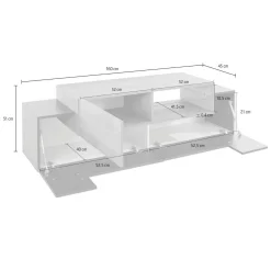Mobile porta TV Andris, cm 160x45h51, Antracite e Acero<Dmora Best Sale