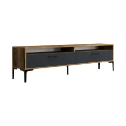 Mobile porta TV Angiari, 180x47h35 cm, Noce e Antracite<Dmora Discount