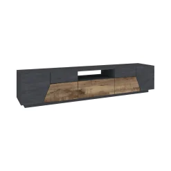 Mobile porta TV Animai, cm 220x43h46, Ardesia e Acero<Dmora Cheap