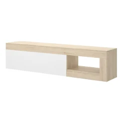 Mobile porta TV Animeli, 204x42h48 cm, Rovere e Bianco<Dmora Outlet