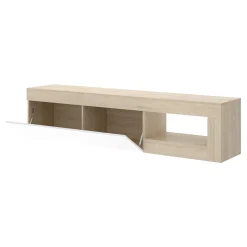Mobile porta TV Animeli, 204x42h48 cm, Rovere e Bianco<Dmora Outlet