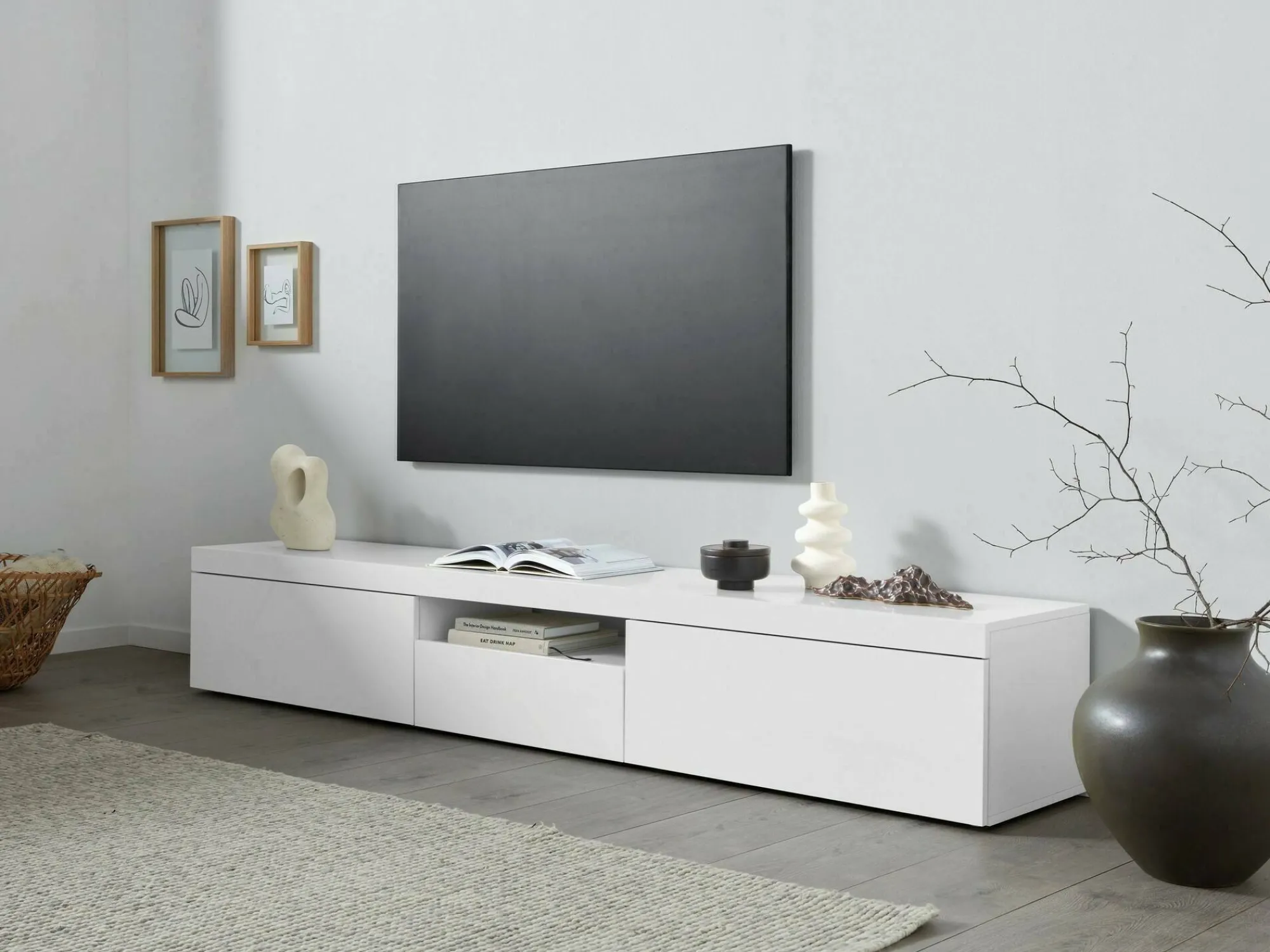 Mobile porta TV Annett, 220x40h35 cm, lucido<Dmora Fashion