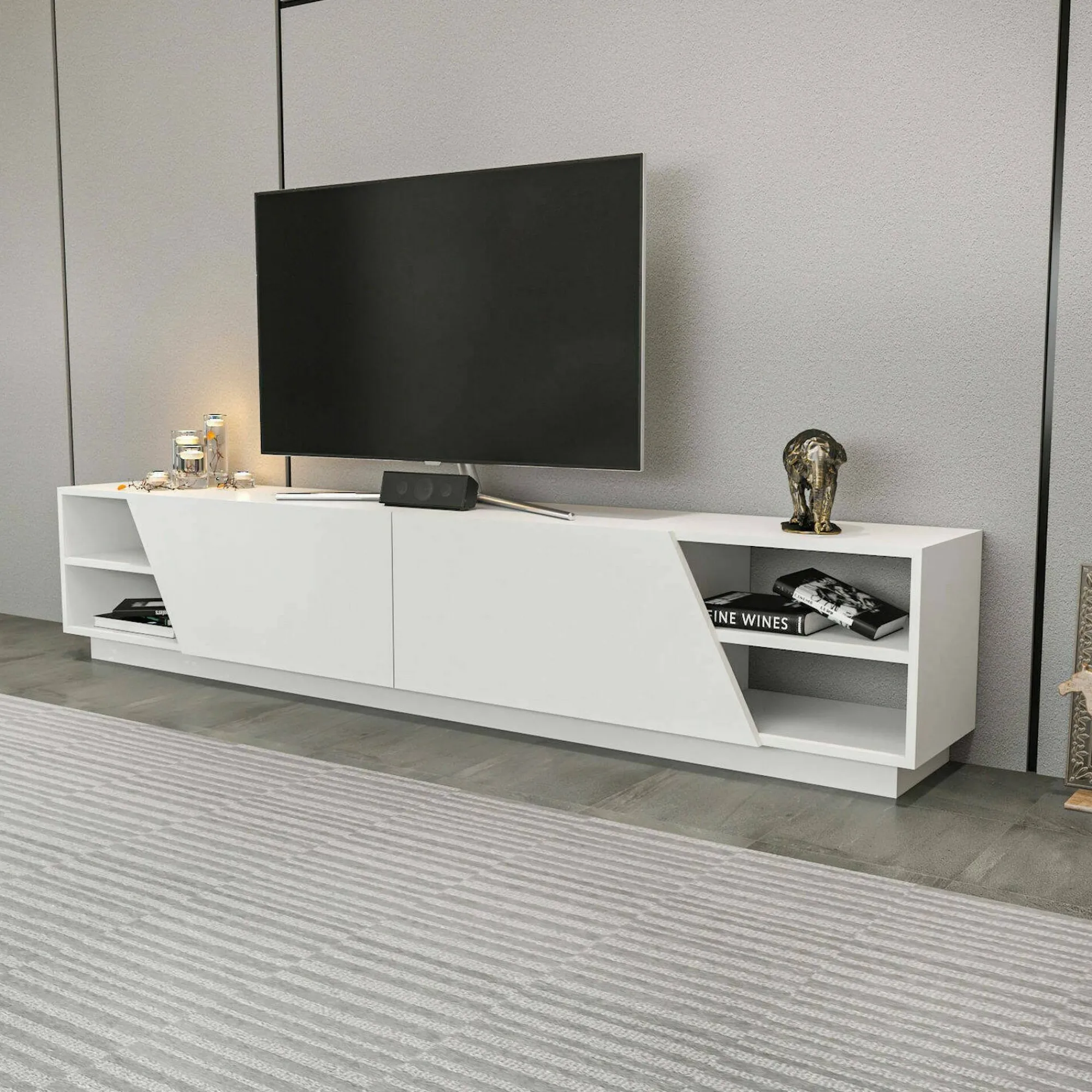 Mobile porta TV Apat, 240x37h47 cm,<Dmora New