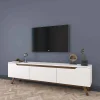 Mobile porta TV Apatite, 180x35h49 cm, Bianco e Noce<Dmora Best
