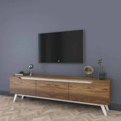 Mobile porta TV Apatite, 180x35h49 cm, Noce e Bianco<Dmora Flash Sale