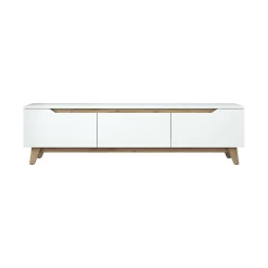 Mobile porta TV Apatite, 180x35h49 cm, Bianco e Noce<Dmora Clearance