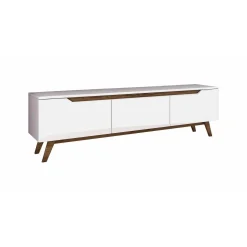 Mobile porta TV Apatite, 180x35h49 cm, Bianco e Noce<Dmora Best