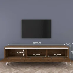 Mobile porta TV Apatite, 180x35h49 cm, Noce e Bianco<Dmora Flash Sale