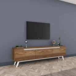 Mobile porta TV Apatite, 180x35h49 cm, Noce e Bianco<Dmora Flash Sale
