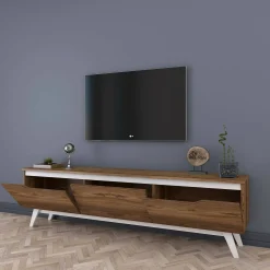 Mobile porta TV Apatite, 180x35h49 cm, Noce e Bianco<Dmora Flash Sale