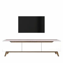 Mobile porta TV Apatite, 180x35h49 cm, Bianco e Noce<Dmora Best