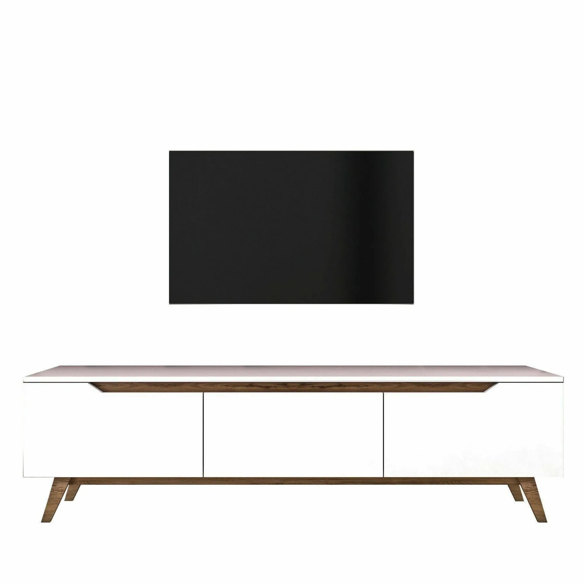 Mobile porta TV Apatite, 180x35h49 cm, Bianco e Noce<Dmora Best
