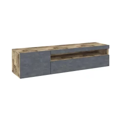 Mobile porta TV Aquilo, cm 150x40h37, Acero e Ardesia<Dmora Best