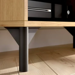 Mobile porta TV Aras, 164x39h49 cm, Rovere Nodi e Antracite<Dmora Best