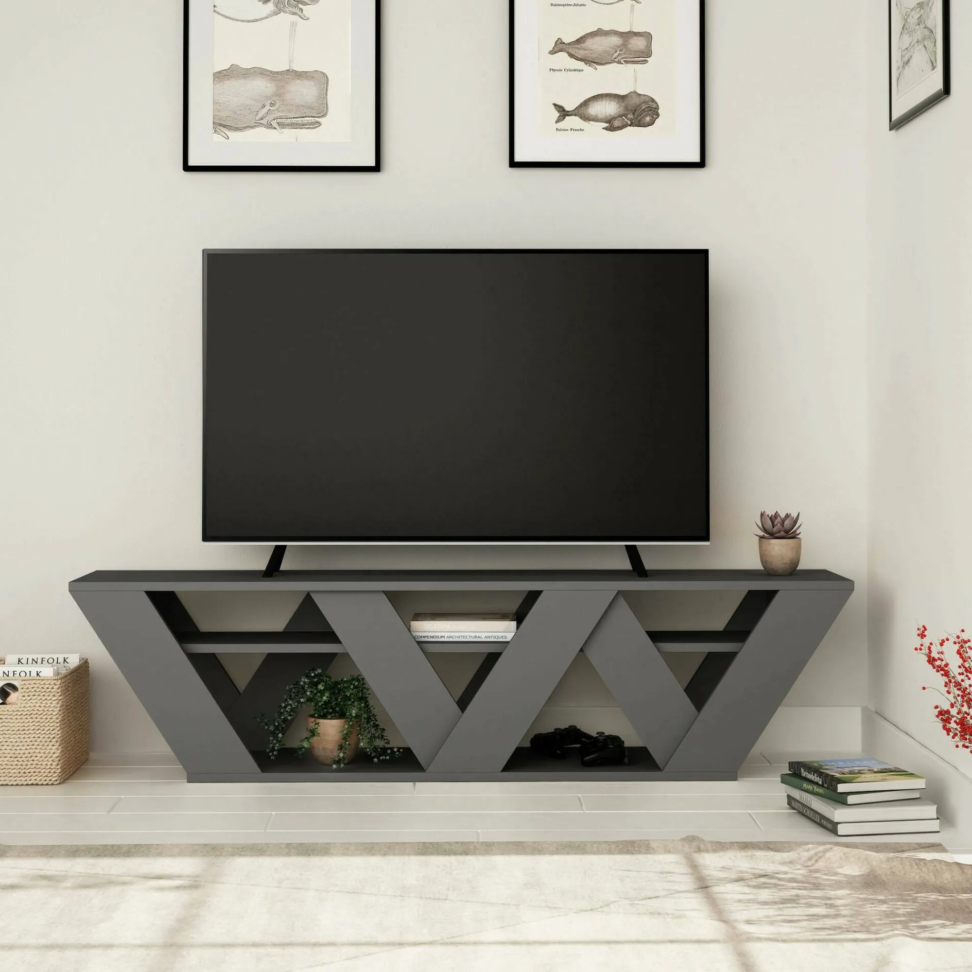 Mobile porta TV Arcobaleno, 158x30h40 cm,<Dmora Hot