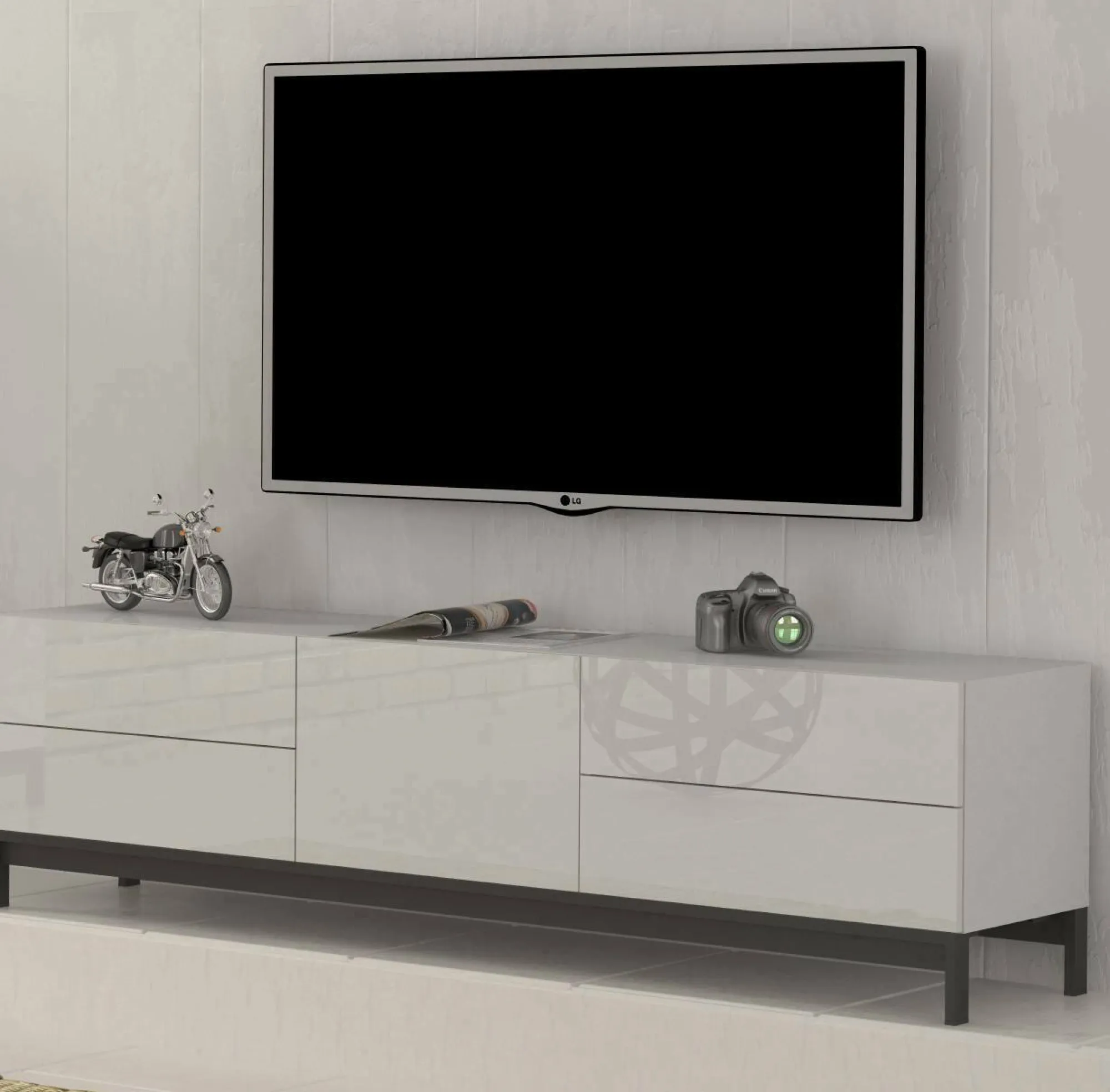 Mobile porta TV Ardesia, cm 170x40h47,<Dmora Shop