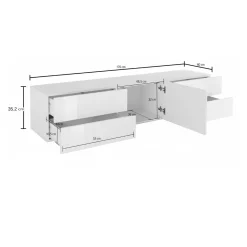 Mobile porta TV Ardesia, cm 170x40h47,<Dmora Shop