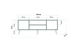 Mobile porta TV Argegno, 140x40 h50 cm,<Dmora New