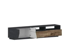 Mobile porta TV Arghi, cm 200x43h46, Ardesia e Acero<Dmora Online