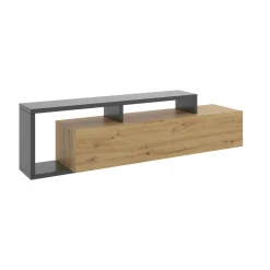 Mobile porta TV Argon, 165x40h47 cm, Rovere Nodi e Antracite<Dmora Discount