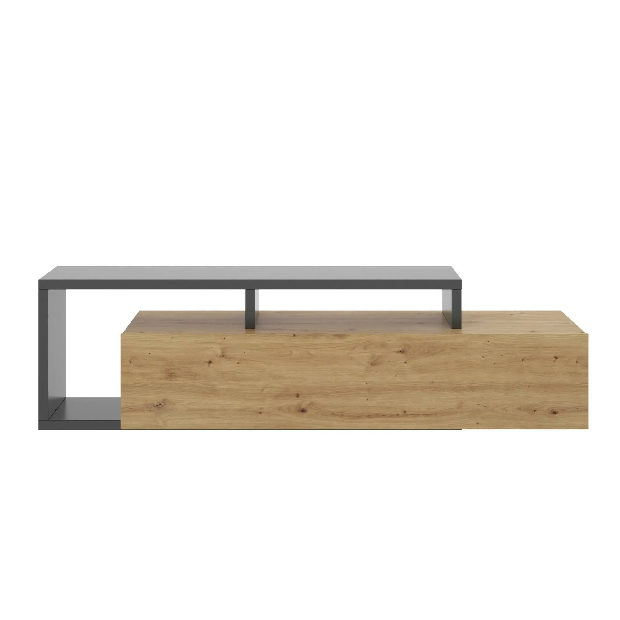 Mobile porta TV Argon, 165x40h47 cm, Rovere Nodi e Antracite<Dmora Discount