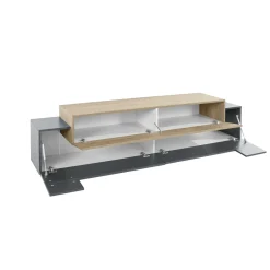 Mobile porta TV Arold, cm 200x45h52, Antracite e Acero<Dmora Online