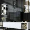 Mobile porta TV Artinay, 180x30h48 cm, Bianco e Nero<Dmora Online