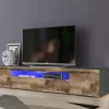 Mobile porta TV Artropodi, cm 200x40h37, Ardesia e Acero<Dmora Shop