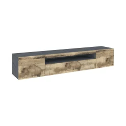 Mobile porta TV Artropodi, Ardesia e Acero, con luce LED<Dmora Best Sale