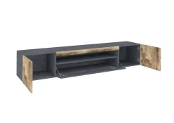 Mobile porta TV Artropodi, Ardesia e Acero, con luce LED<Dmora Best Sale