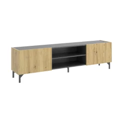 Mobile porta TV Arya, 161x35h45 cm, Rovere Nodi e Antracite<Dmora Hot