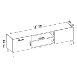 Mobile porta TV Arya, 161x35h45 cm, Rovere Nodi e Antracite<Dmora Hot
