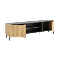 Mobile porta TV Arya, 161x35h45 cm, Rovere Nodi e Antracite<Dmora Hot