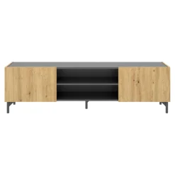 Mobile porta TV Arya, 161x35h45 cm, Rovere Nodi e Antracite<Dmora Hot