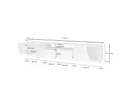 Mobile porta TV Asdrubale, cm 260x43h46,<Dmora Fashion