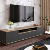 Mobile porta TV Asellina, 180x45h45 cm, Quercia e Antracite<Dmora Shop