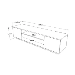 Mobile porta TV Asellina, 180x45h45 cm, Quercia e Antracite<Dmora Shop